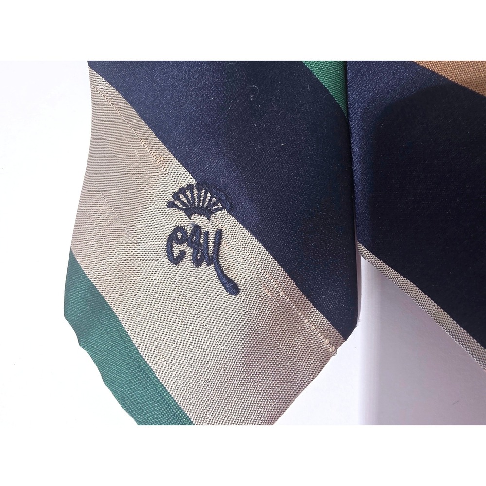 Lot of 3 Vintage Countess Mara Maison Blanche Striped Silk Ties Repp Logo READ - Picture 2 of 6